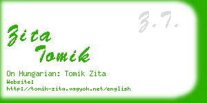 zita tomik business card